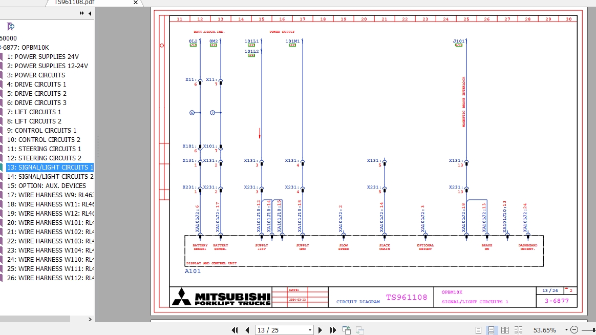 Mitsubishi Forklift OPBM10K Diagram User Manual 3