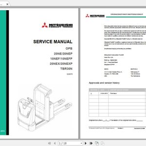 Mitsubishi Forklift OPB 20NENEFNEXNEPEFPEXPTBR30N 624878 Service Manual 1
