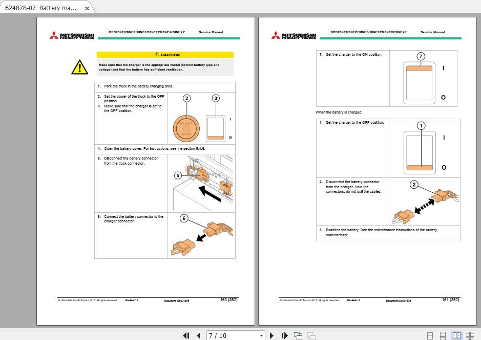 Mitsubishi Forklift OPB 20NENEFNEXNEPEFPEXPTBR30N 624878 Service Manual 2