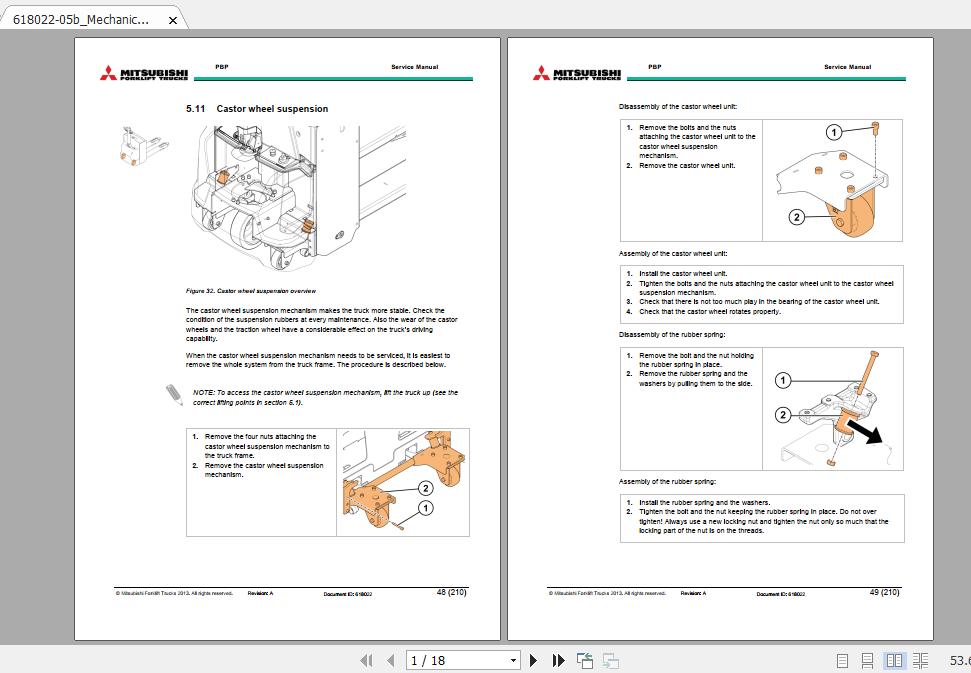 Mitsubishi Forklift PBP16N2 Service Manual 2 1