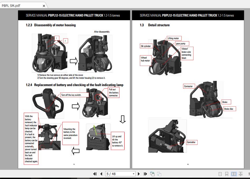 Mitsubishi Forklift PBPL12 PBPL15 Parts Manual 2