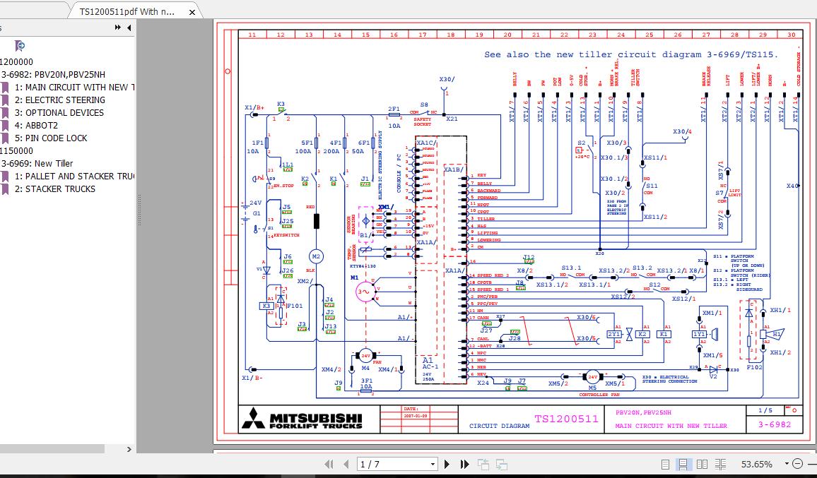 Mitsubishi Forklift PBV20N Manuals Diagram 1