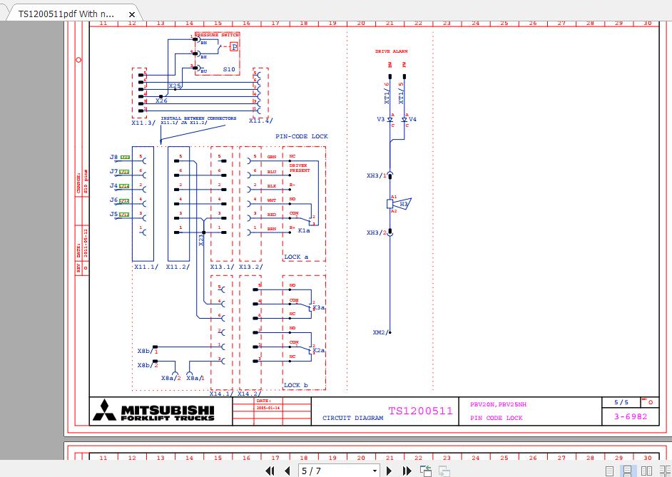 Mitsubishi Forklift PBV25NH Diagrams Manuals 1 1