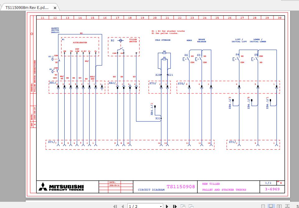Mitsubishi Forklift SBD16K Hydraulic Diagrams 2