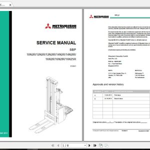Mitsubishi Forklift SBP10N2R  SBP16N2SR Service Manual 1