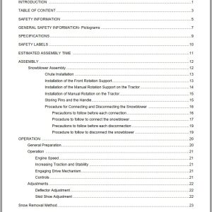 New Holand Compact Tractor 50RS 439329006 Snow Blower Operators Manual51421073 2