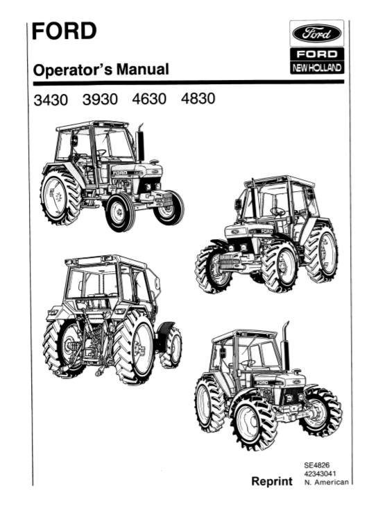New Holand Ford 3430 3930 4630 4830 Tractor Operators Manual42343041 1