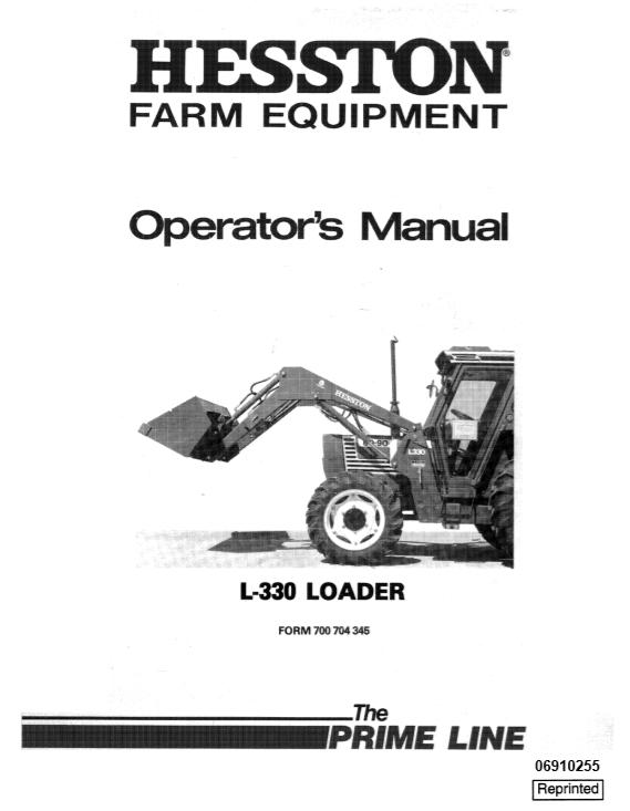 New Holand Hesston L 330 Loader Operators Manual06910255 1 1