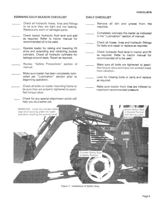 New Holand Hesston L 330 Loader Operators Manual06910255 3 1