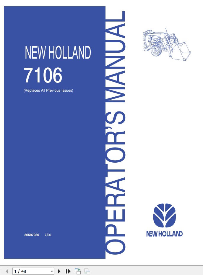 New Holand Loader 7106 Operators Manual86597080 1