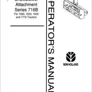 New Holand Tractor 60 Inch Front Mount Snowblower Attachment Series 716B Operators Manual42871670