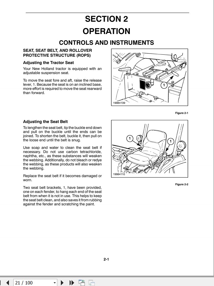 New Holand Tractor TC21D Operators Manual86597086 2