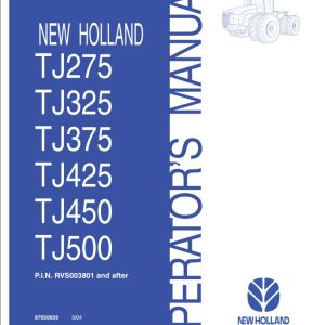 New Holand Tractor TJ275 TJ325 TJ375 TJ425 TJ450 TJ500 Operators Manual87050659 1