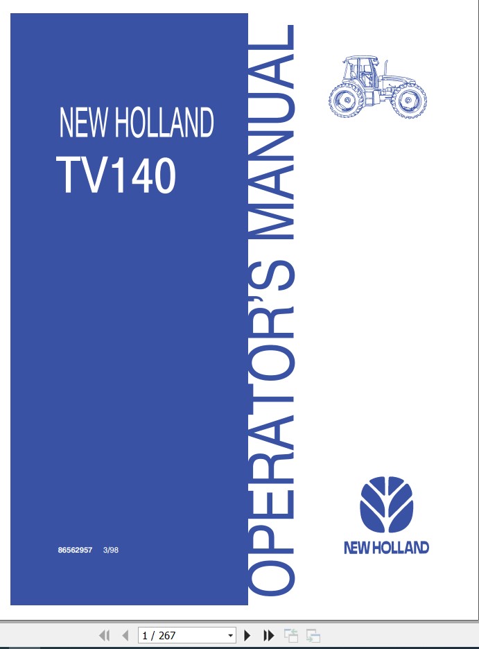 New Holand Tractor TV140 Operators Manual86562957 1