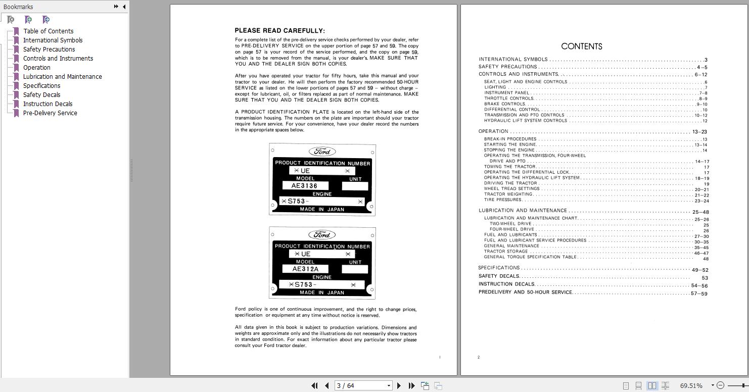 New Holland 1310 Tractor Operators Manual42131010 2 1