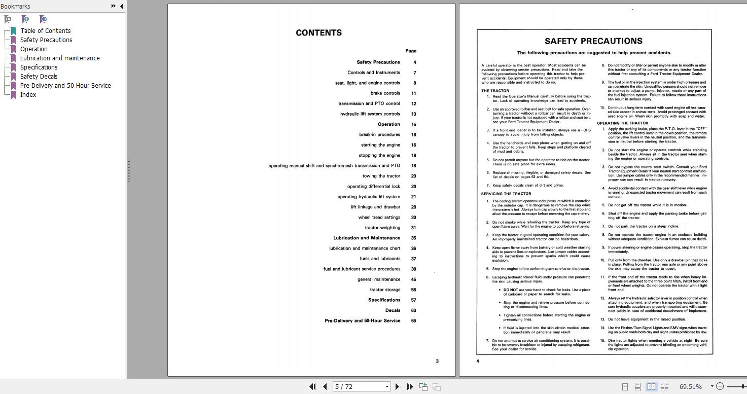 New Holland Ford 2910 4610 LCG Tractor Operators Manual42291020 2