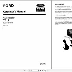 New Holland Ford YT 16 Yard Tractor Operators Manual42001612 1