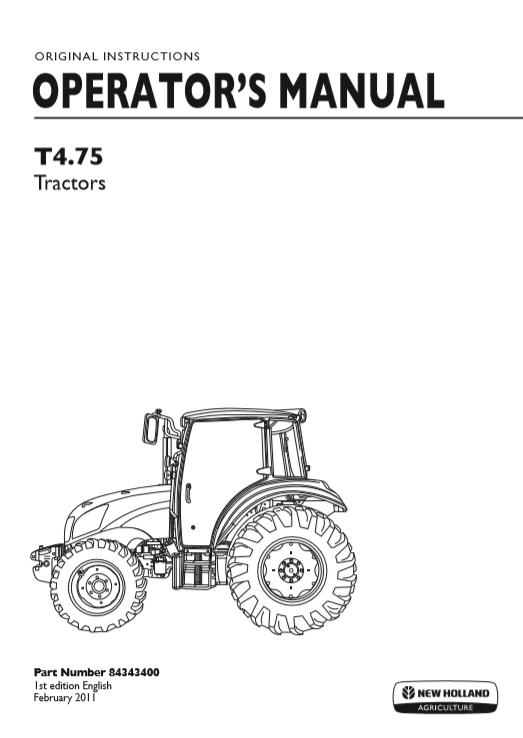 New Holland T475 Tractor Operators Manual84343400 1