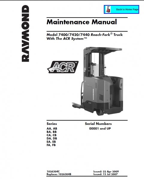 RAYMOND 7400 7420 7440 service