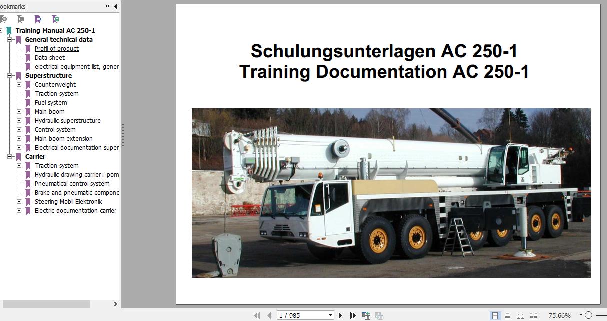 Terex Demag Mobile Crane AC250 1 Technical Training ManualEN2003 1