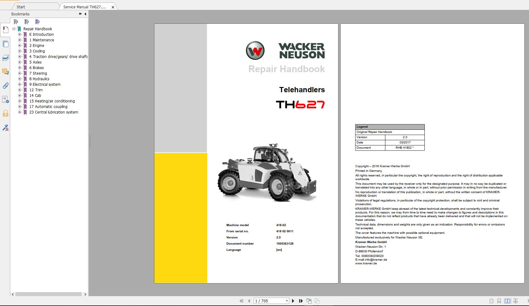 Wacker Neuson Telehandler Service and Part Manual DVD6