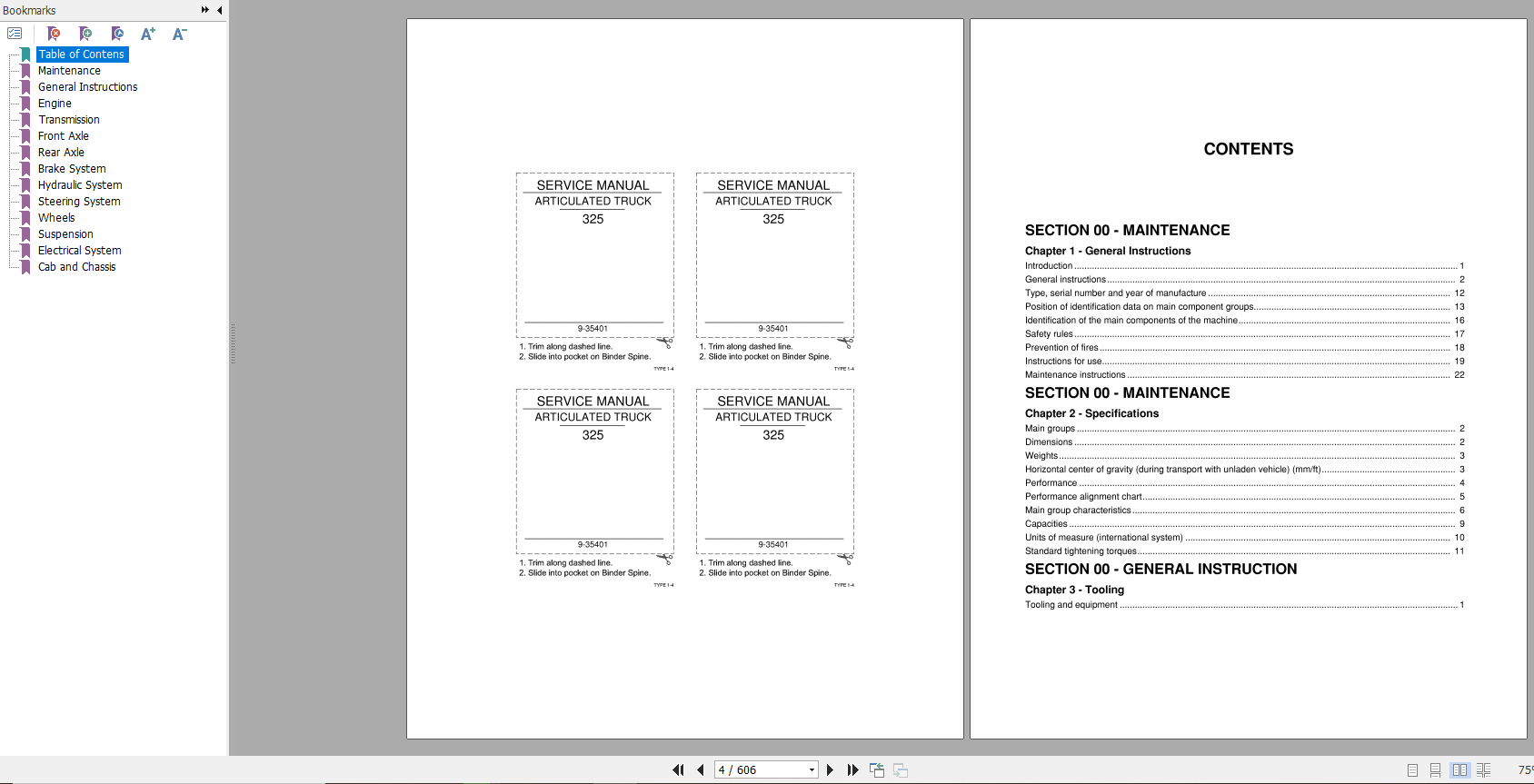 Case Articulated Truck 325 Service Manual9 35401R0 2