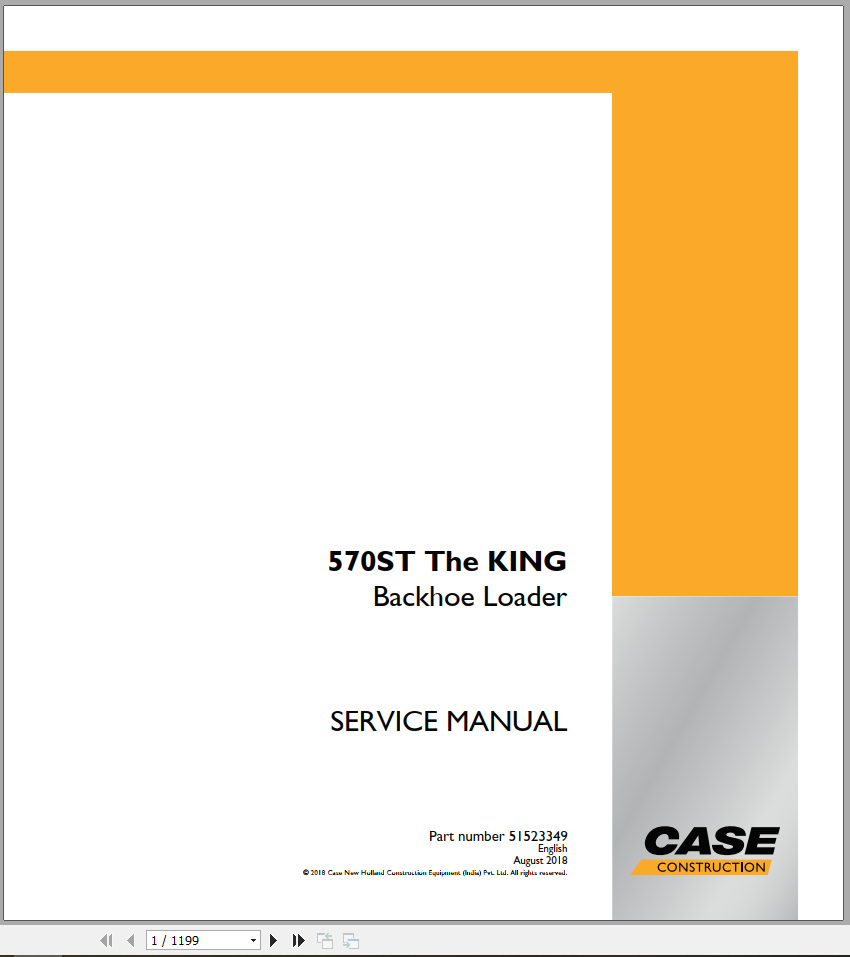 Case Backhoe Loader 570ST The King Service Manual51523349 1