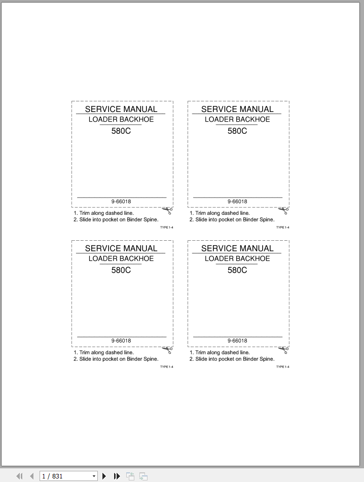 Case Backhoe Loader 580C Service Manual9 66018R0 1