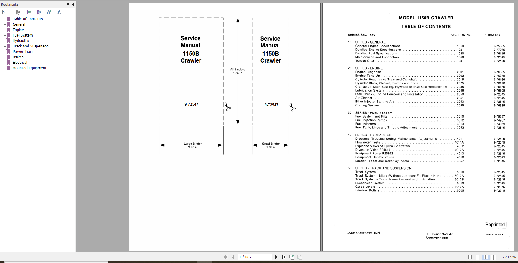 Case Crawler 1150B Service Manuals9 72547R0 1