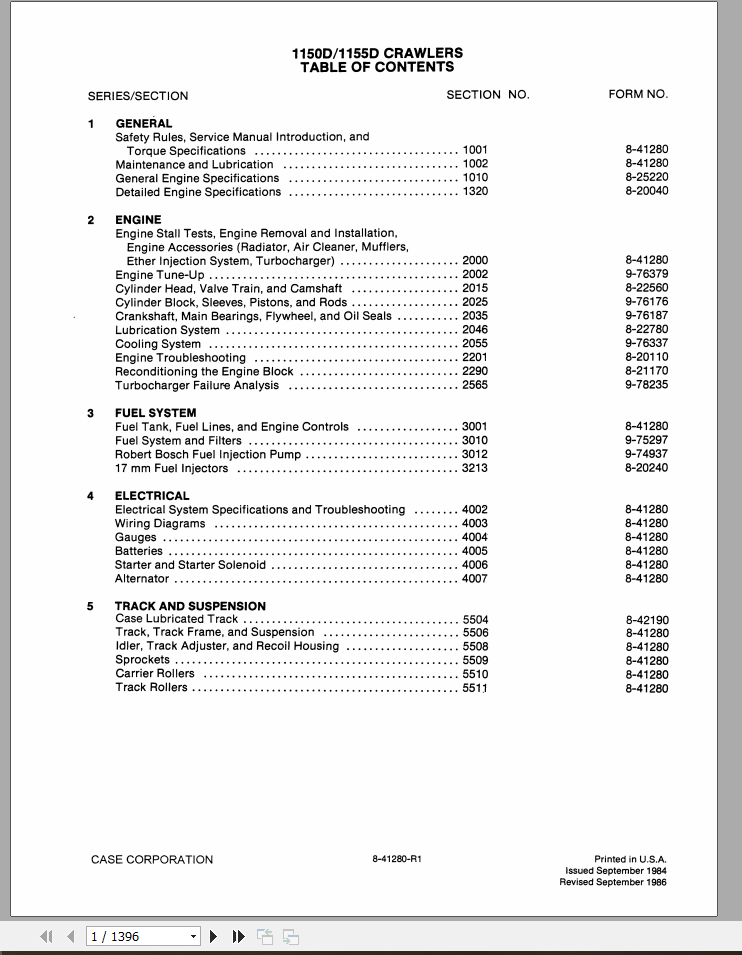 Case Crawler 1150D 1155D Service Manual8 41281R0 1