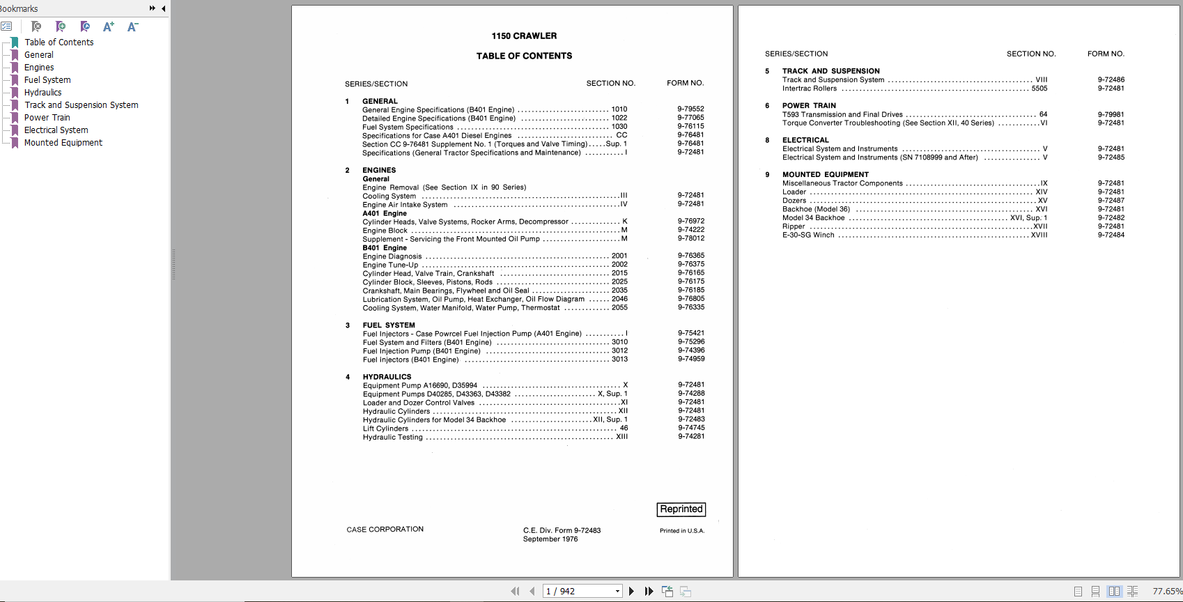 Case Crawler 1150 Service Manuals9 72483R0 1