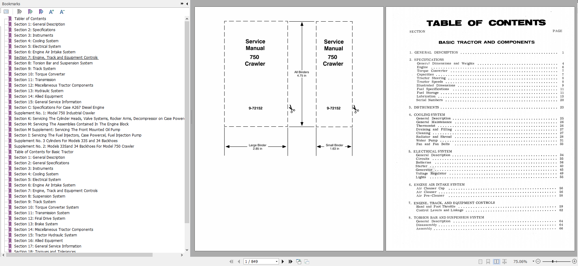 Case Crawler 750 Service Manual9 72152R0 1