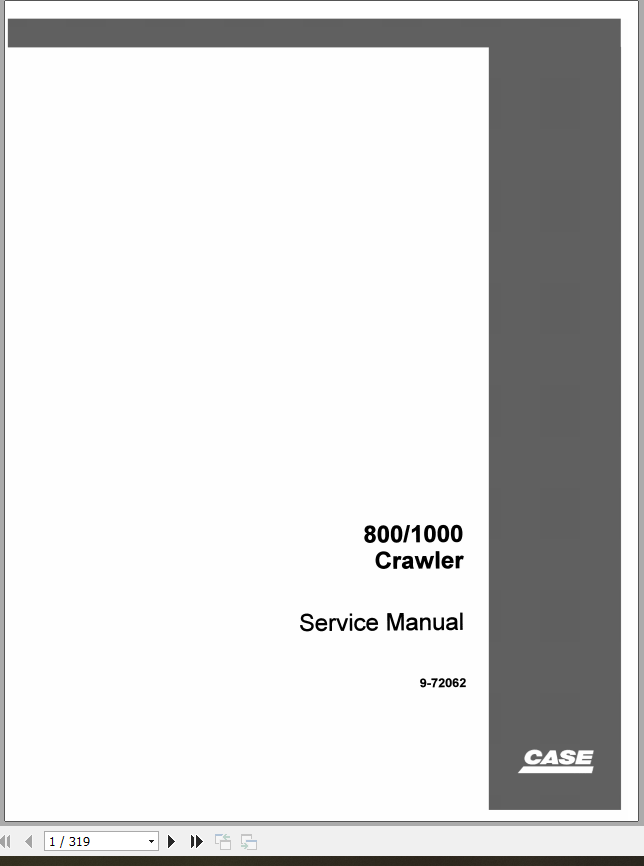 Case Crawler 800 1000 Service Manual9 72062 1