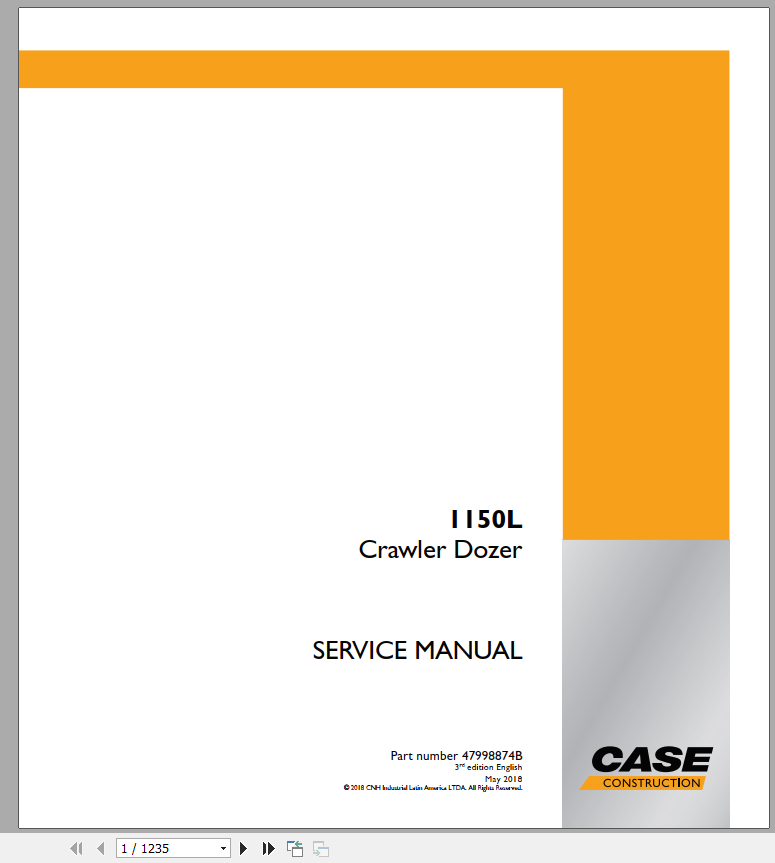 Case Crawler Dozer 1150L Service Manuals47998874 1