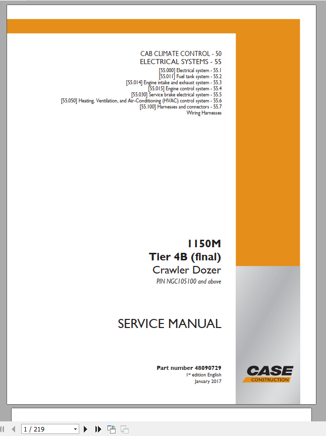Case Crawler Dozer 1150M Tier 4 Service Manuals 1