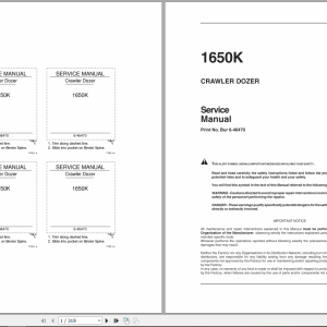 Case Crawler Dozer 1650K Service Manual6 46470R0 1