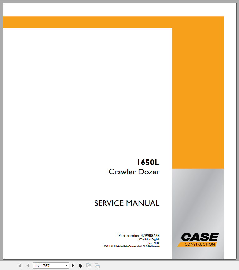 Case Crawler Dozer 1650K Service Manual6 46470R0 2 1