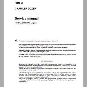 Case Crawler Dozer 1850K Tier 3 Service Manual87388581A 1