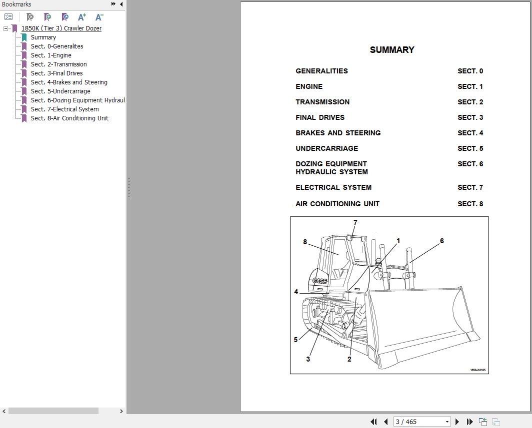 Case Crawler Dozer 1850K Tier 3 Service Manual87388581A 2