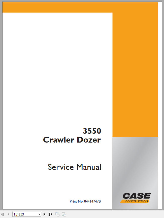 Case Crawler Dozer 3550 Service Manuals84414747B 1