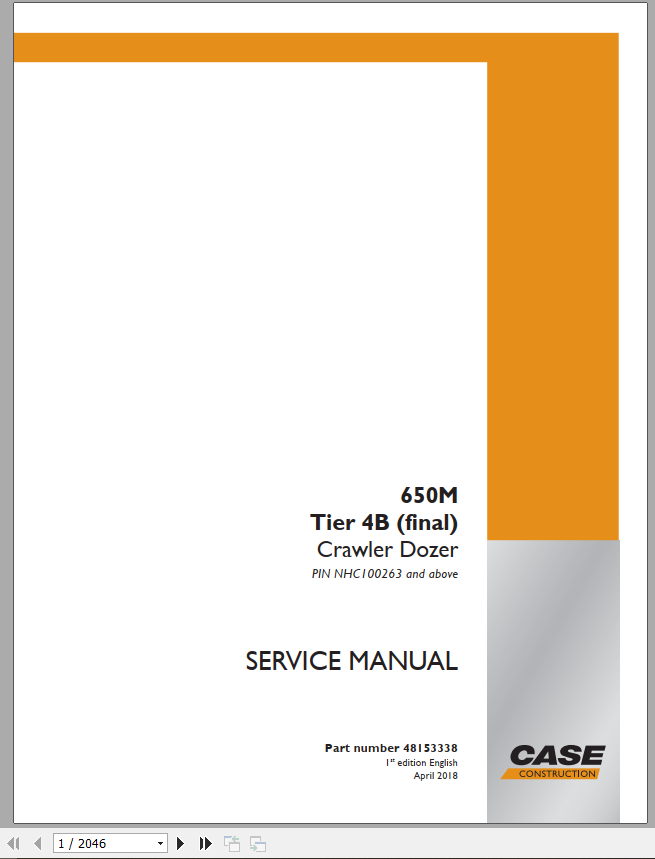 Case Crawler Dozer 650M Tier 4B Service Manual48153338 1