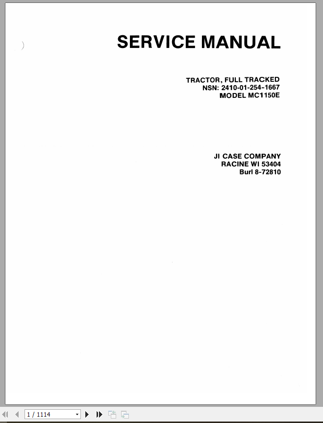 Case Crawler Dozer MC1150E Service Manuals8 72810 1