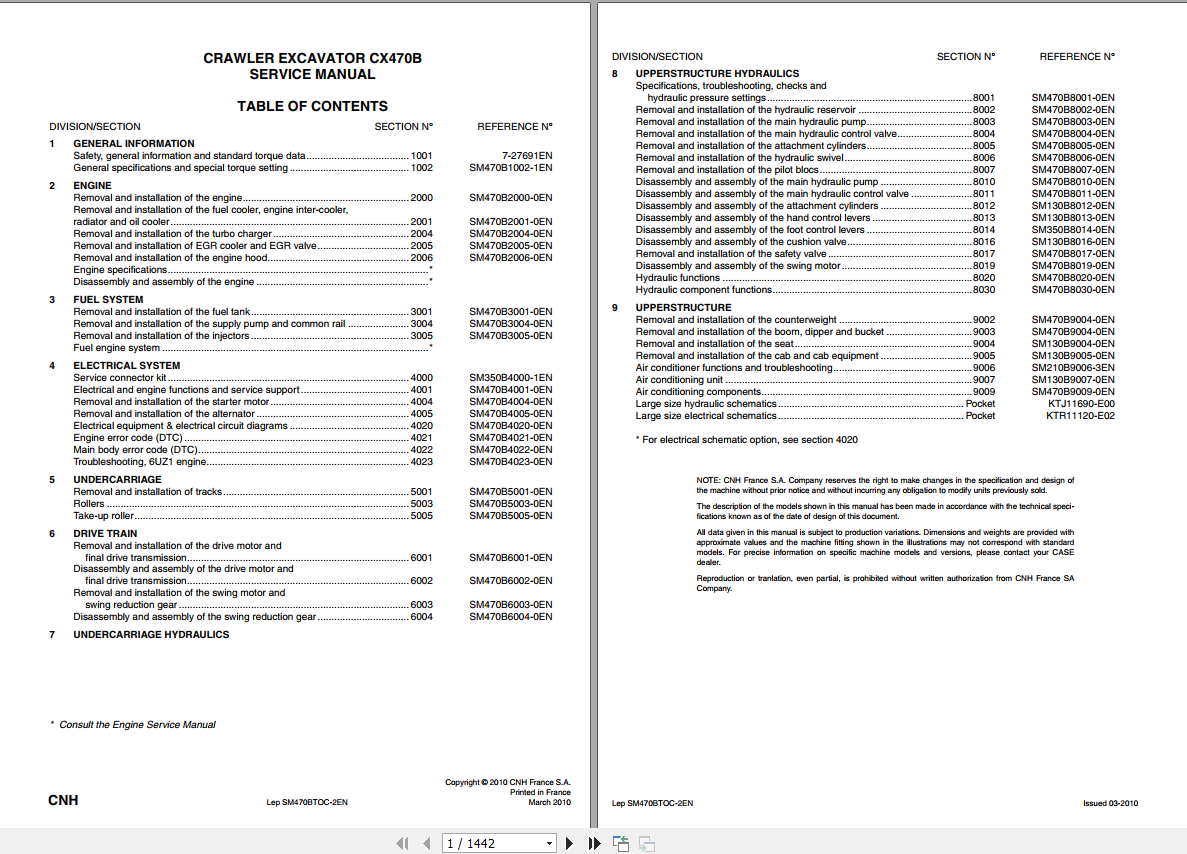 Case Crawler Excavator CX470B Service Manual 3