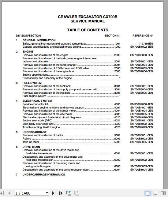 Case Crawler Excavator CX700B Service Manual84124939D 1