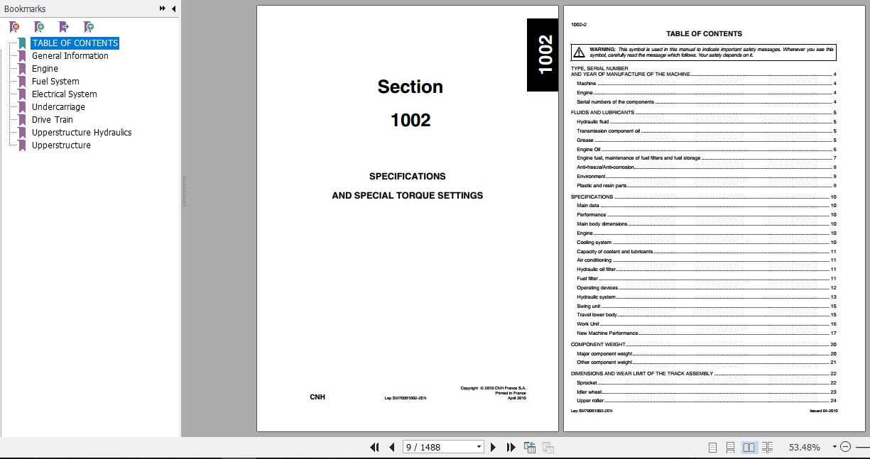 Case Crawler Excavator CX700B Service Manual84124939D 2