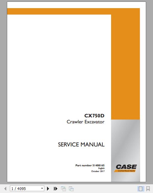 Case Crawler Excavator CX750D Service Manual51436799 1