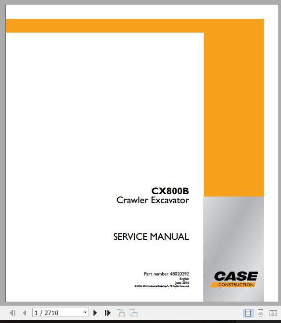 Case Crawler Excavator CX800B Service Manual 1 2
