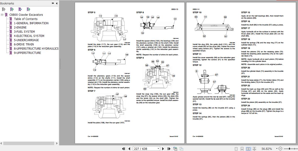Case Crawler Excavator CX800 Service Manual51436799 2