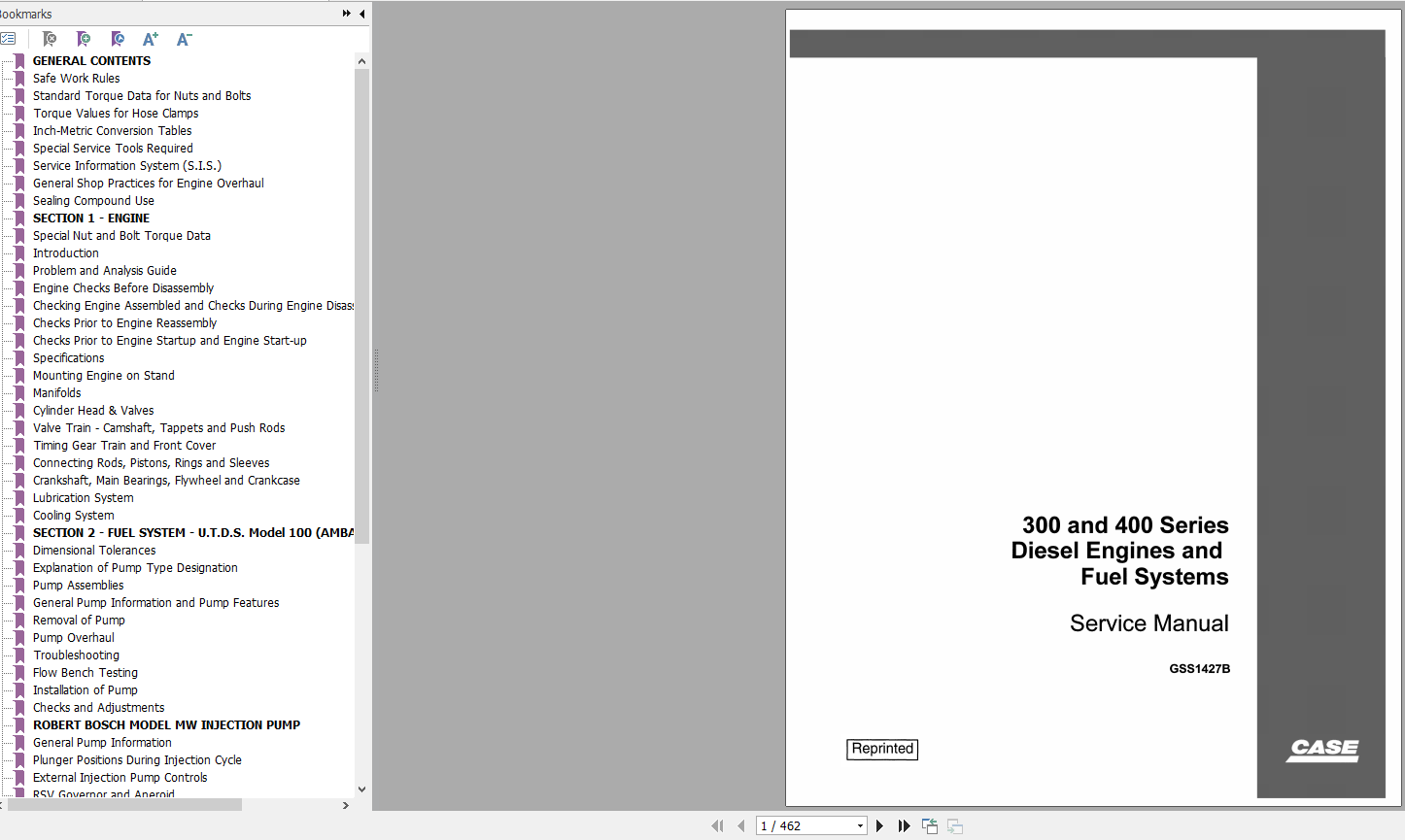 Case Engine CNH 300 400 Series Service ManualGSS1427B 1