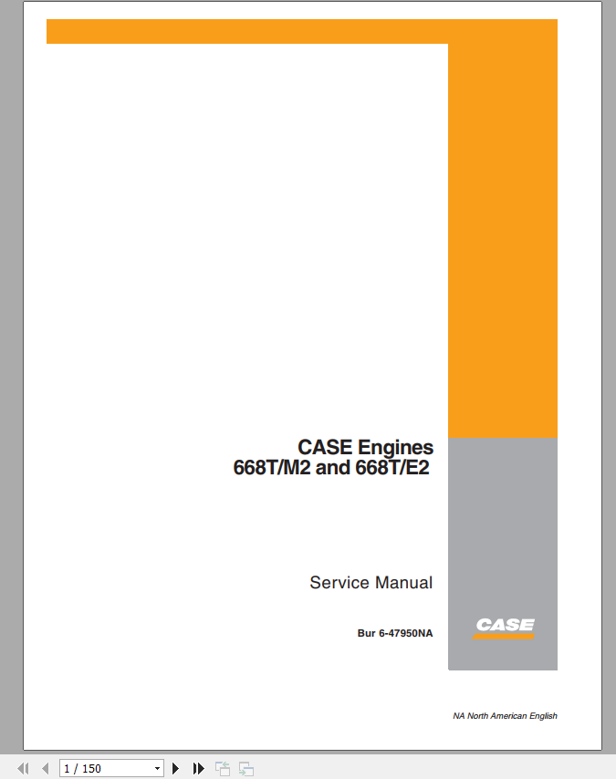 Case Engine CNH 668T M2 668T E2 Service Manual6 47950na 1